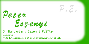 peter eszenyi business card